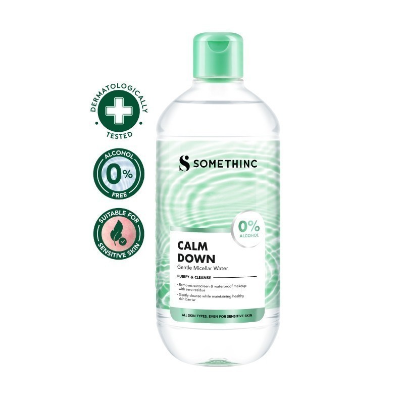 somethinc calm down gentle micellar water 100ml and 400ml/pembersih make up somethinc calm down gentle micellar water 100ml and 400ml/pembersih make up