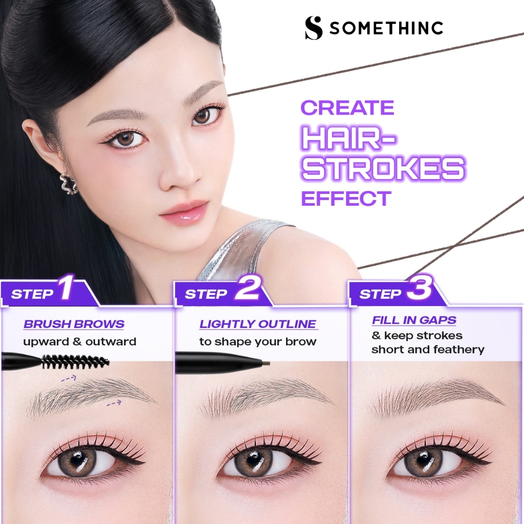 somethinc microslim 4d eyebrow pencil/pensil alis somethinc microslim 4d eyebrow pencil/pensil alis