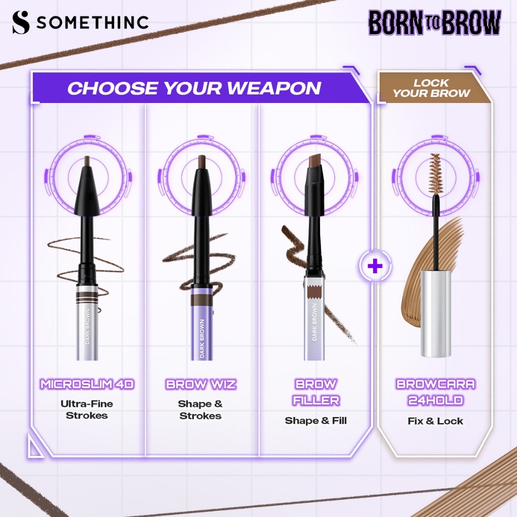 somethinc microslim 4d eyebrow pencil/pensil alis somethinc microslim 4d eyebrow pencil/pensil alis
