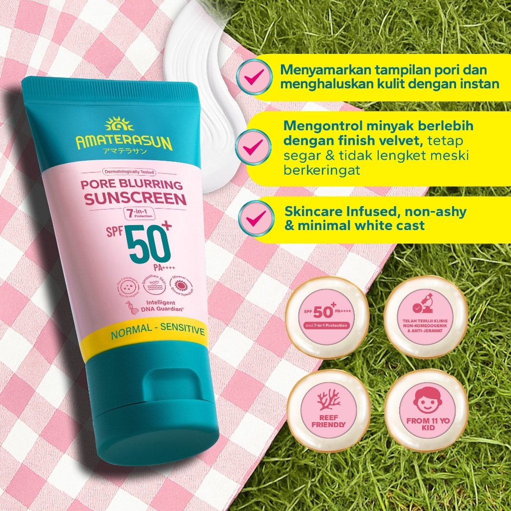 amaterasun pore blurring sunscreen spf 50 pa++++ 30g/tabir surya amaterasun pore blurring sunscreen spf 50 pa++++ 30g/tabir surya