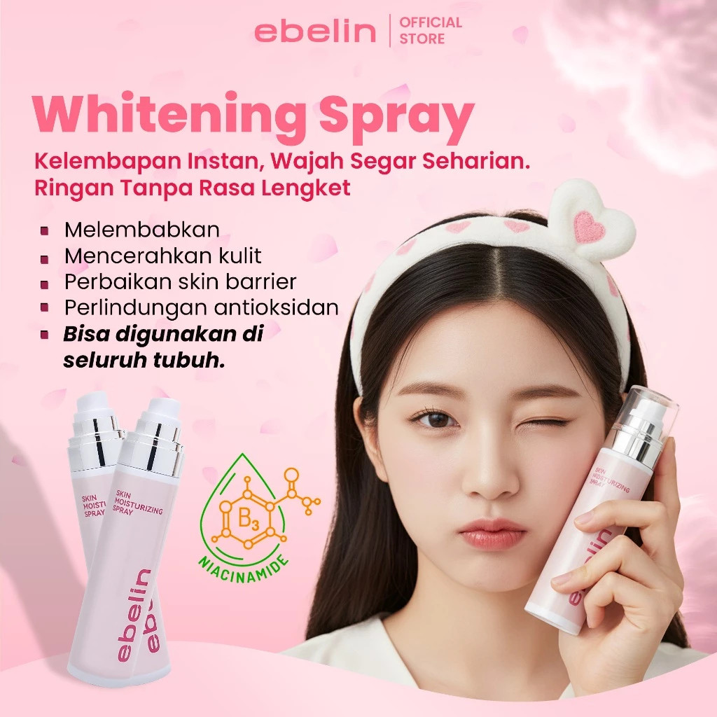 ebelin skin moisturizing spray 100ml/pengunci make up ebelin skin moisturizing spray 100ml/pengunci make up
