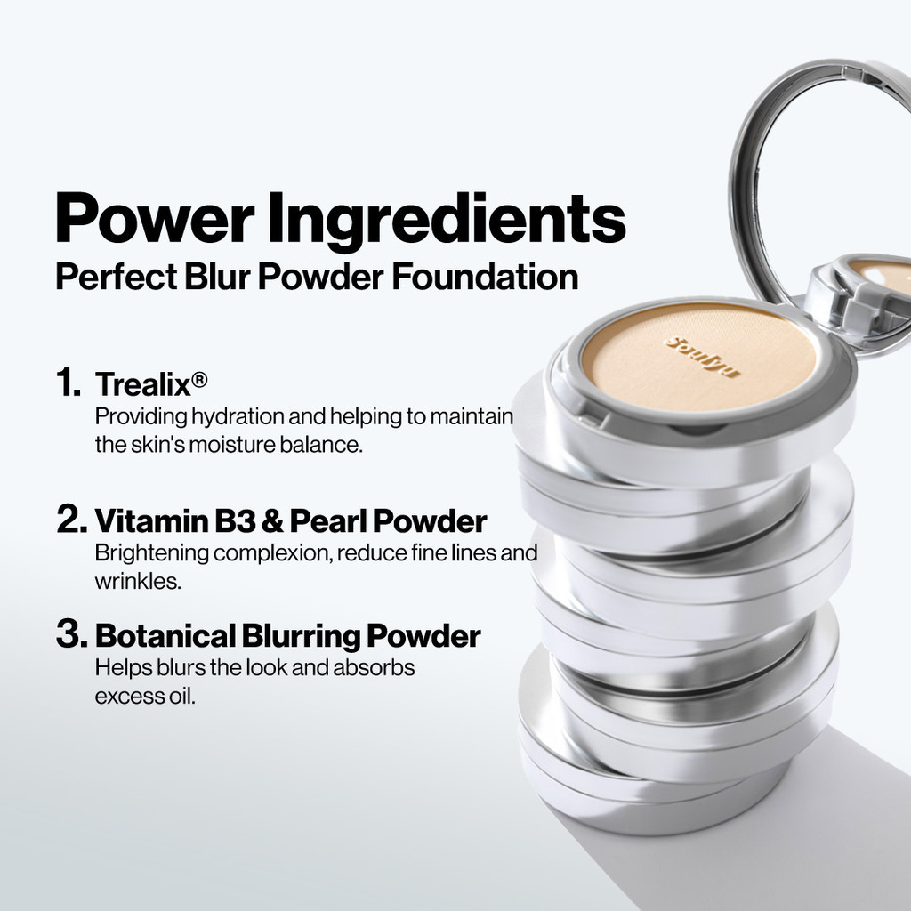soulyu perfect blur powder foundation 9g/alas bedak soulyu perfect blur powder foundation 9g/alas bedak