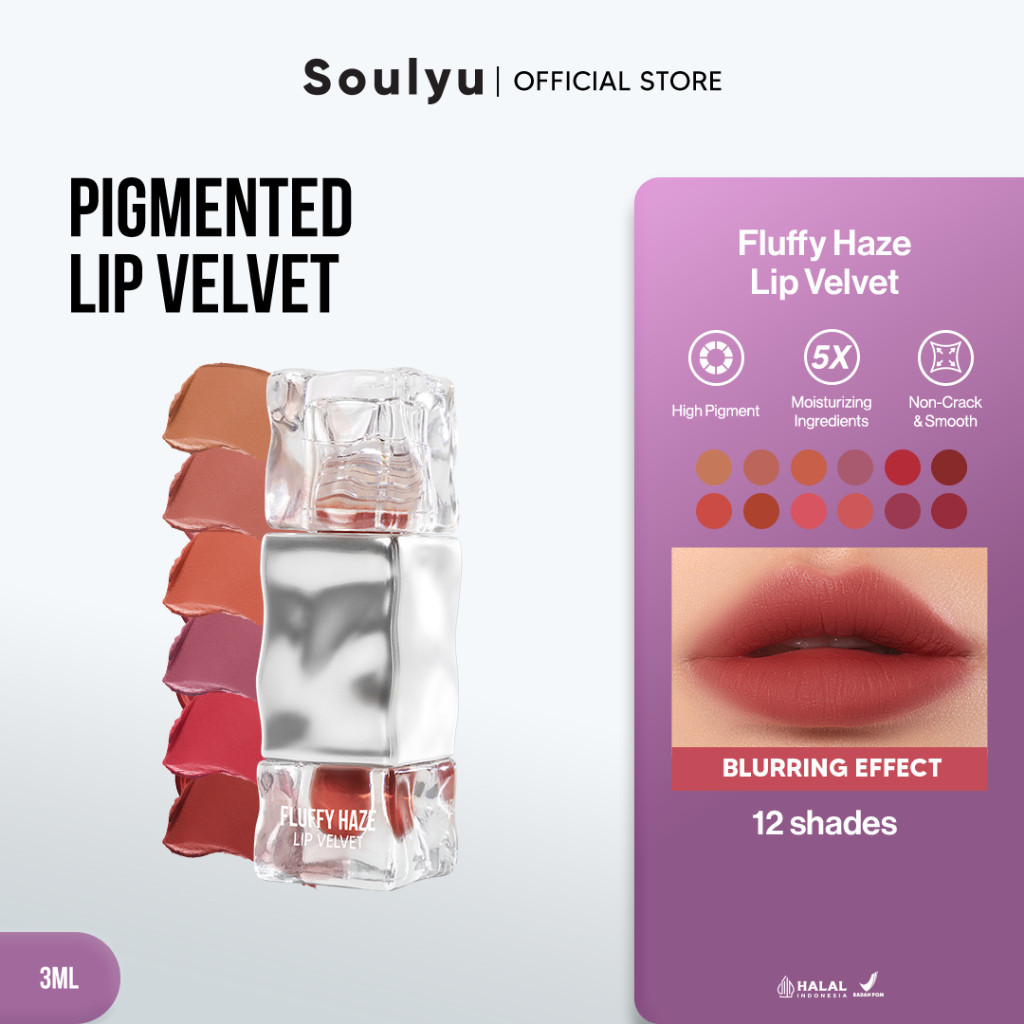 soulyu fluffy haze lip velvet 3ml/lip matte soulyu fluffy haze lip velvet 3ml/lip matte