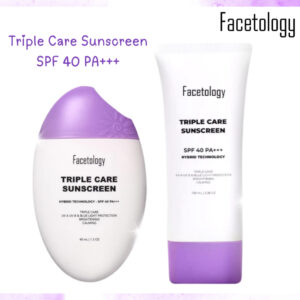 facetology triple care sunscreen spf 40 pa+++ 40ml and 100ml/tabir surya