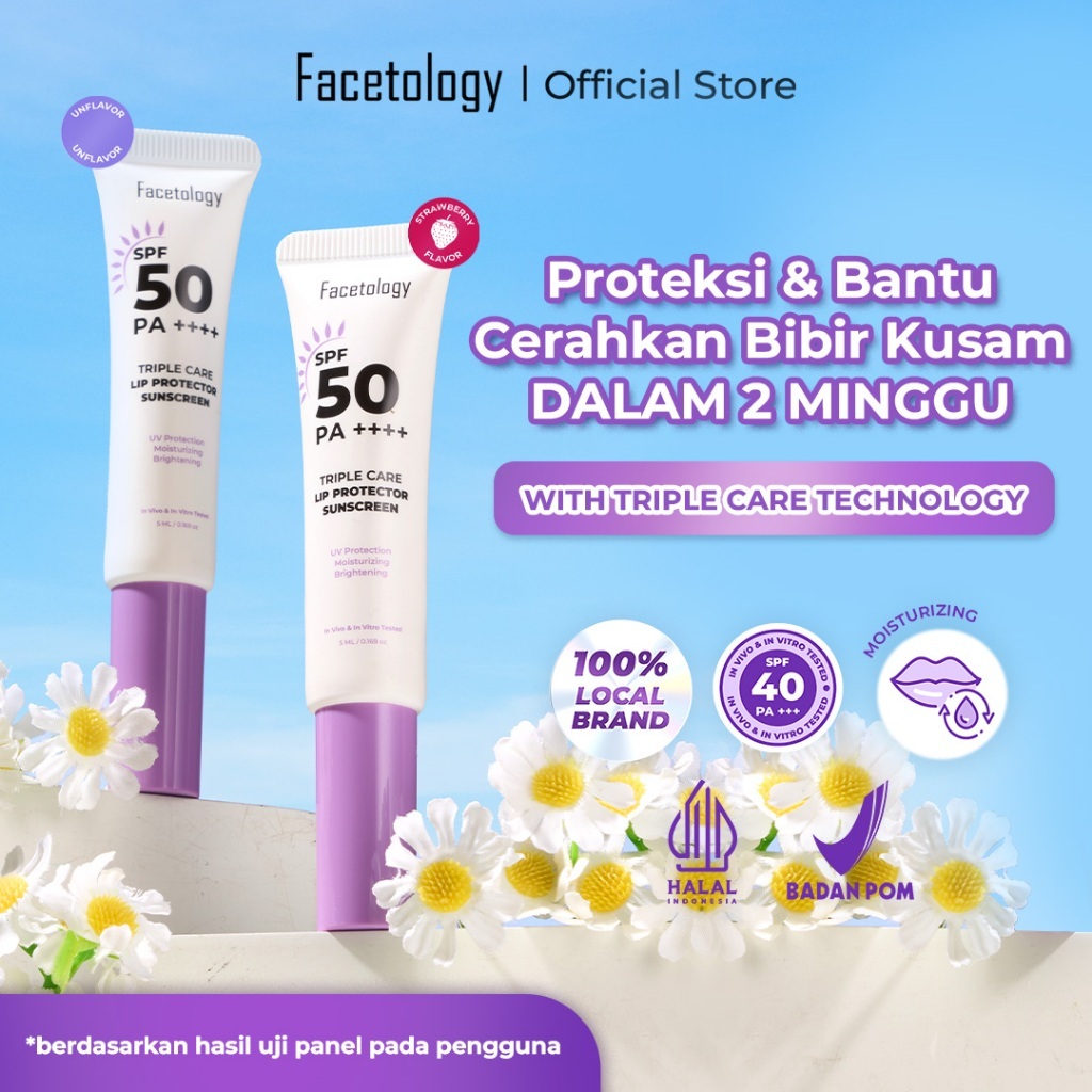 facetology triple care lip protector sunscreen 5g/pelembab bibir facetology triple care lip protector sunscreen 5g/pelembab bibir