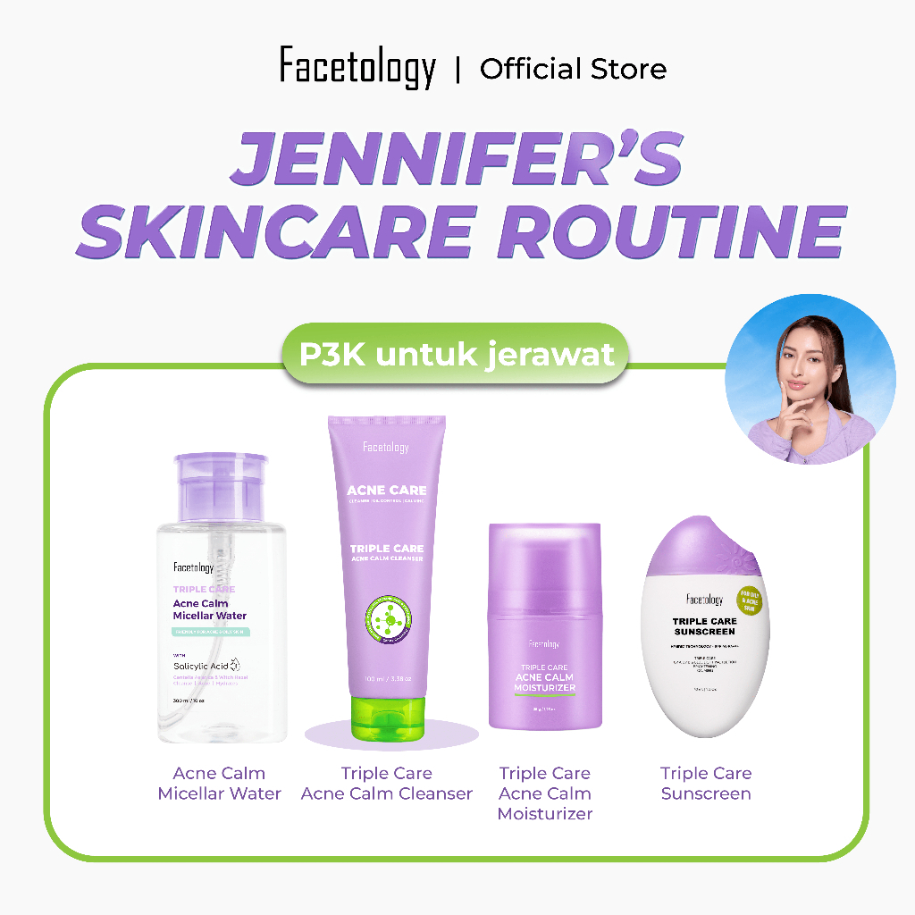 facetology triple care acne calm cleanser 100ml/pembersih wajah facetology triple care acne calm cleanser 100ml/pembersih wajah