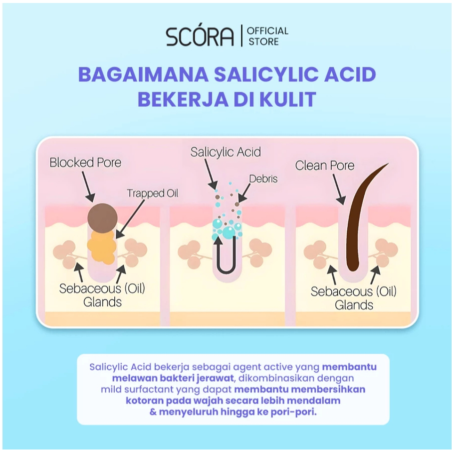 scora salicylic acid gentle low ph cleanser 100ml/pembersih wajah scora salicylic acid gentle low ph cleanser 100ml/pembersih wajah
