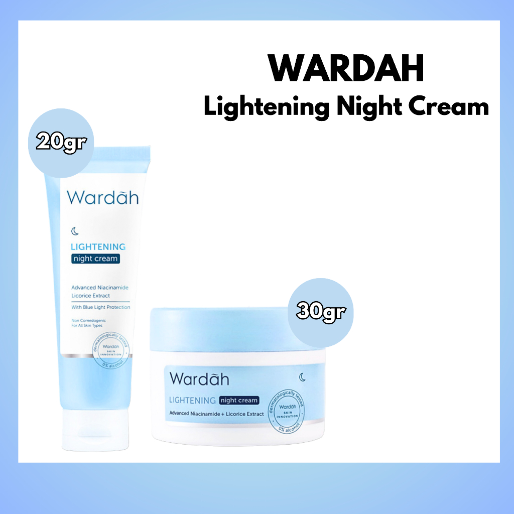 wardah lightening intensive night moisturizer 20ml and 30g/pelembab wajah wardah lightening intensive night moisturizer 20ml and 30g/pelembab wajah