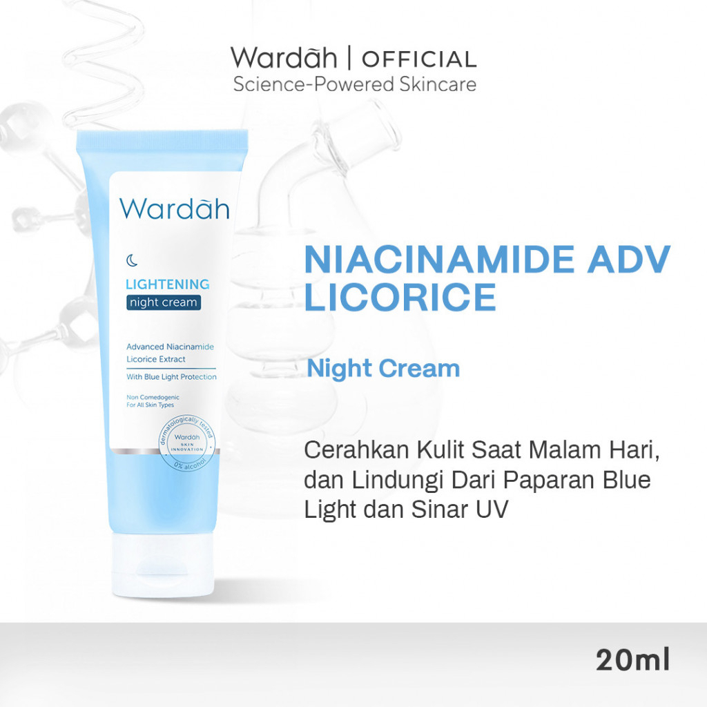wardah lightening intensive night moisturizer 20ml and 30g/pelembab wajah wardah lightening intensive night moisturizer 20ml and 30g/pelembab wajah