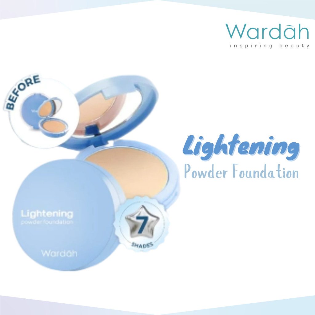 wardah lightening powder foundation light feel and extra cover/bedak/foundation wardah lightening powder foundation light feel and extra cover/bedak/foundation