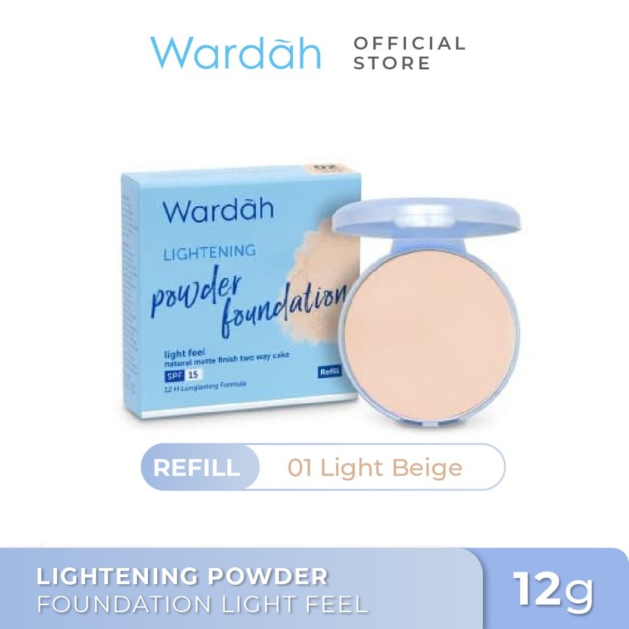 wardah lightening powder foundation light feel and extra cover/bedak/foundation wardah lightening powder foundation light feel and extra cover/bedak/foundation