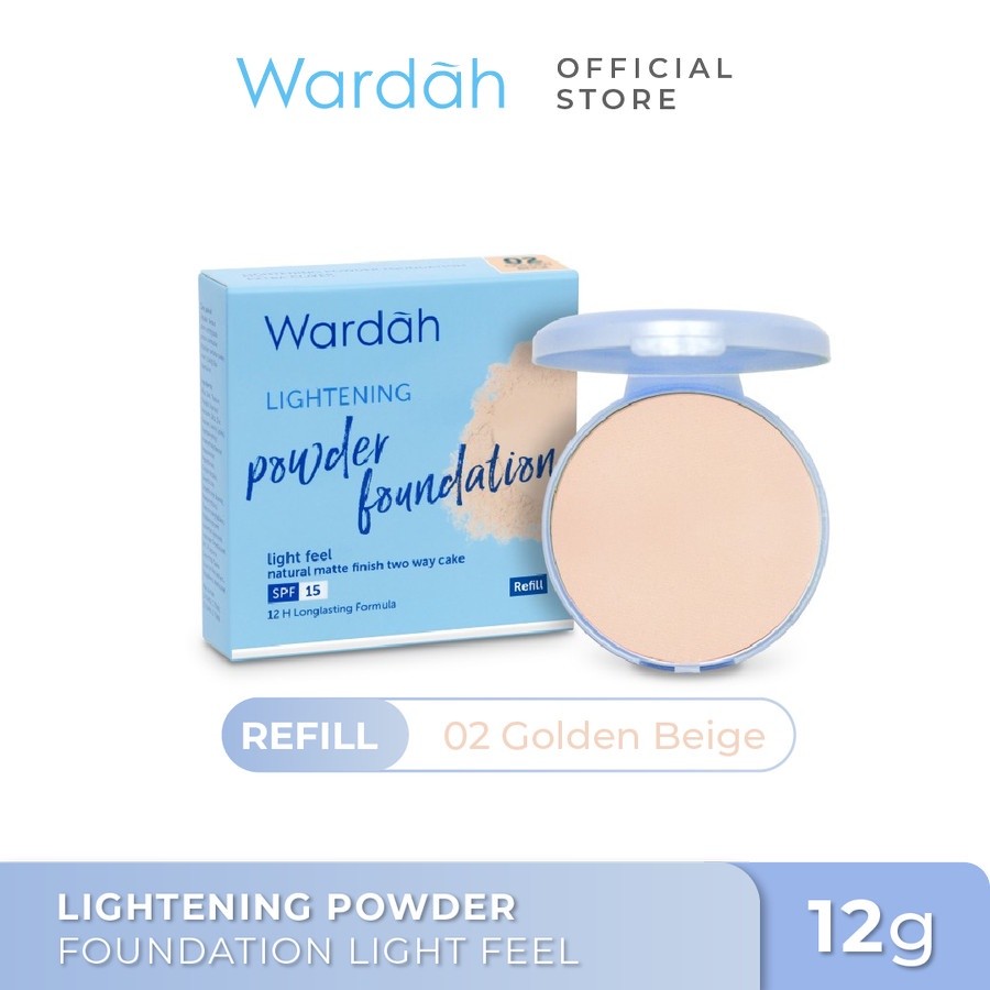 wardah lightening powder foundation light feel and extra cover/bedak/foundation wardah lightening powder foundation light feel and extra cover/bedak/foundation