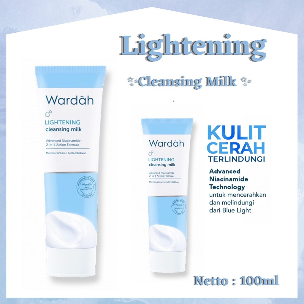 wardah lightening cleansing milk 100ml/pembersih wajah wardah lightening cleansing milk 100ml/pembersih wajah