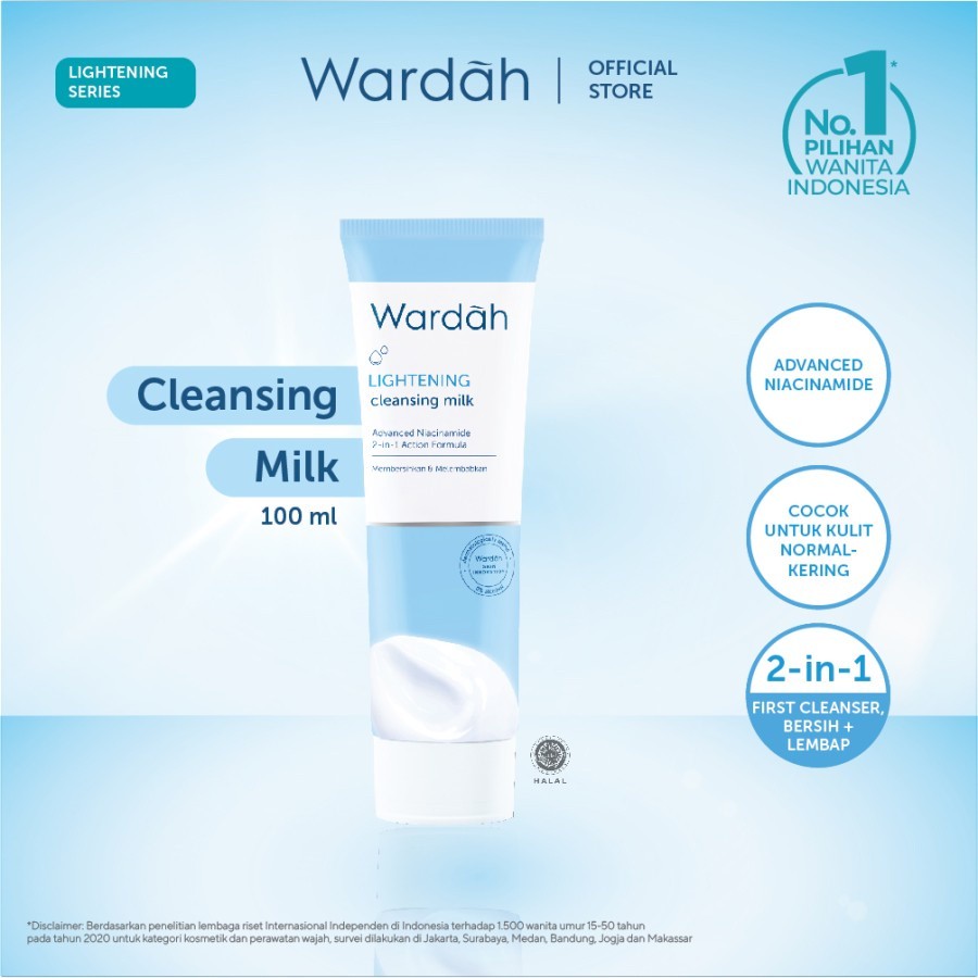 wardah lightening cleansing milk 100ml/pembersih wajah wardah lightening cleansing milk 100ml/pembersih wajah