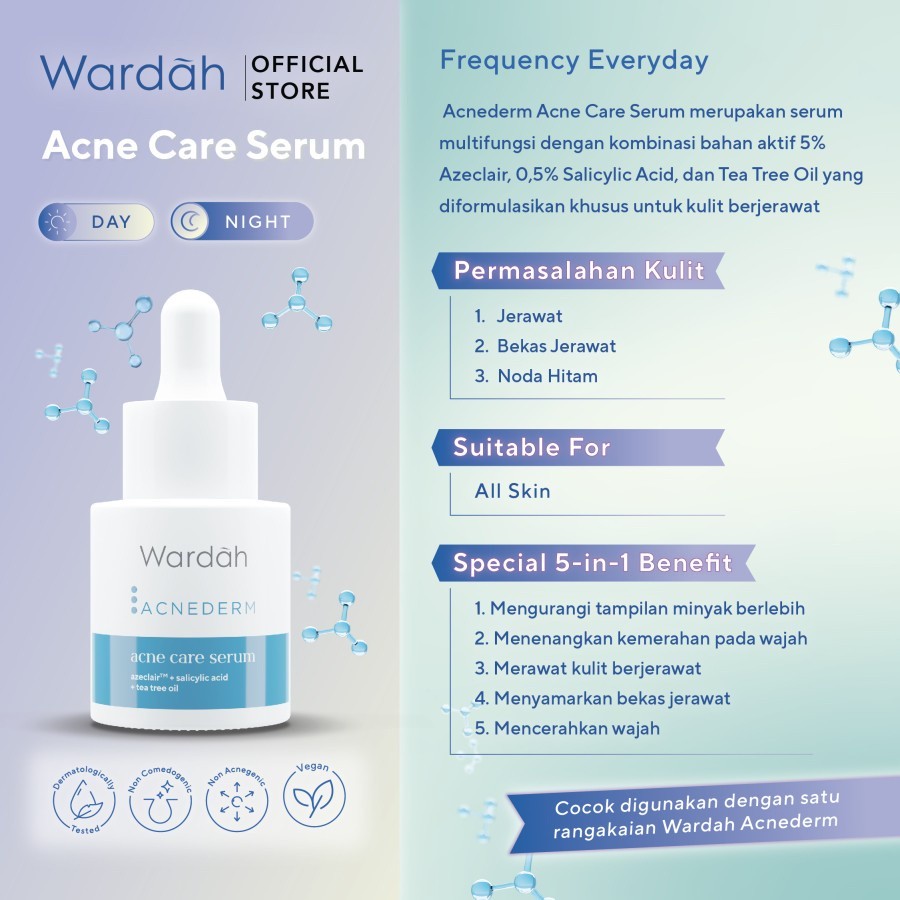 wardah acnederm acne care serum 15ml/serum wajah wardah acnederm acne care serum 15ml/serum wajah
