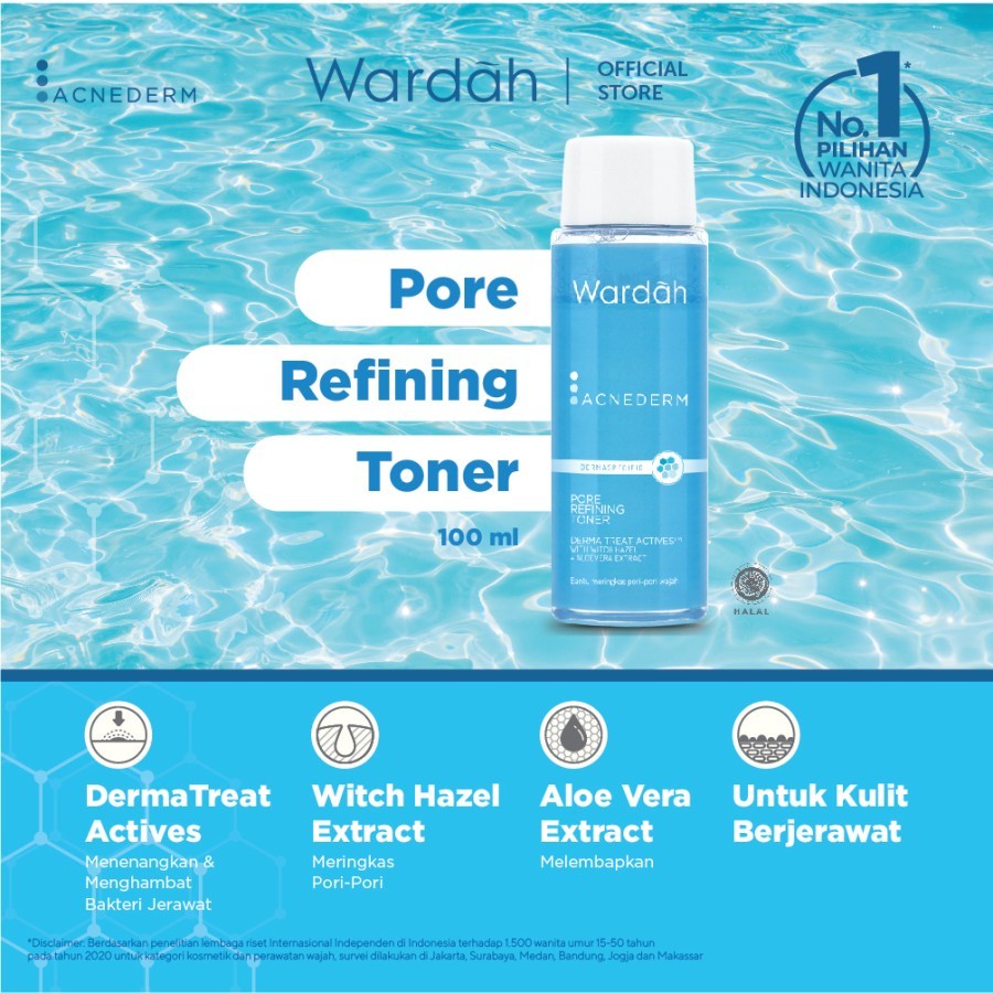 wardah acnederm pore refining toner 100ml wardah acnederm pore refining toner 100ml