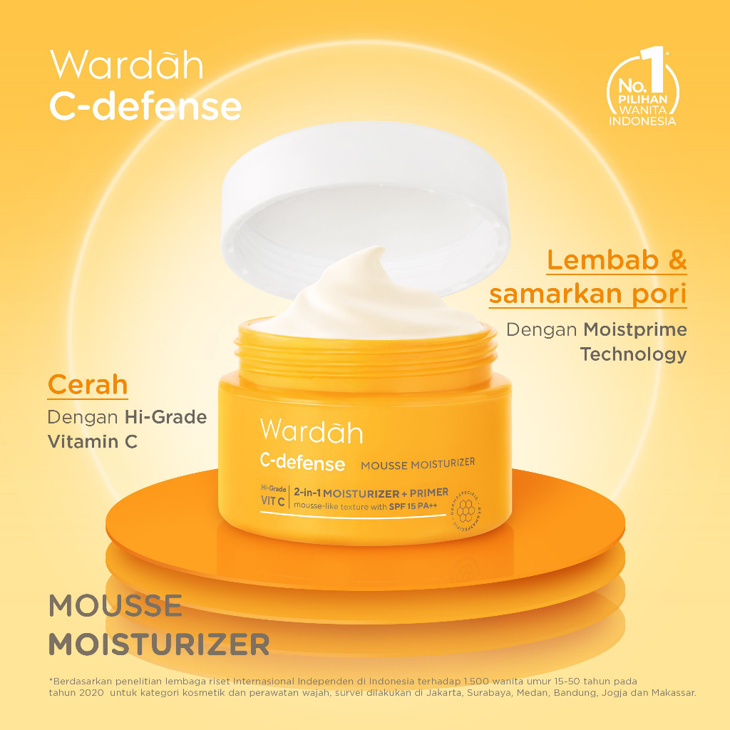 wardah c defense mousse moisturizer 30g/pelembab wajah wardah c defense mousse moisturizer 30g/pelembab wajah