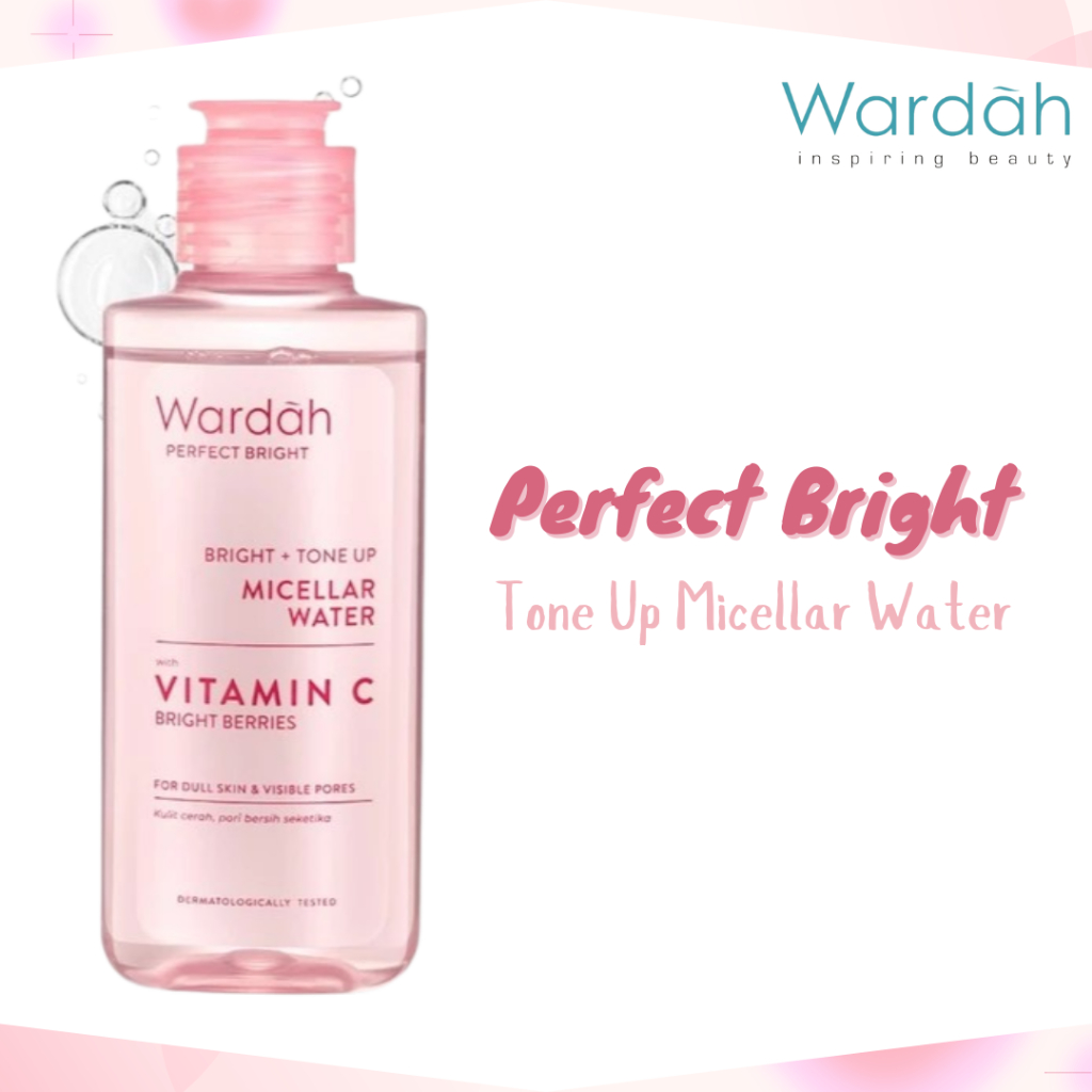 wardah perfect bright tone up micellar water 100ml/pembersih make up wardah perfect bright tone up micellar water 100ml/pembersih make up