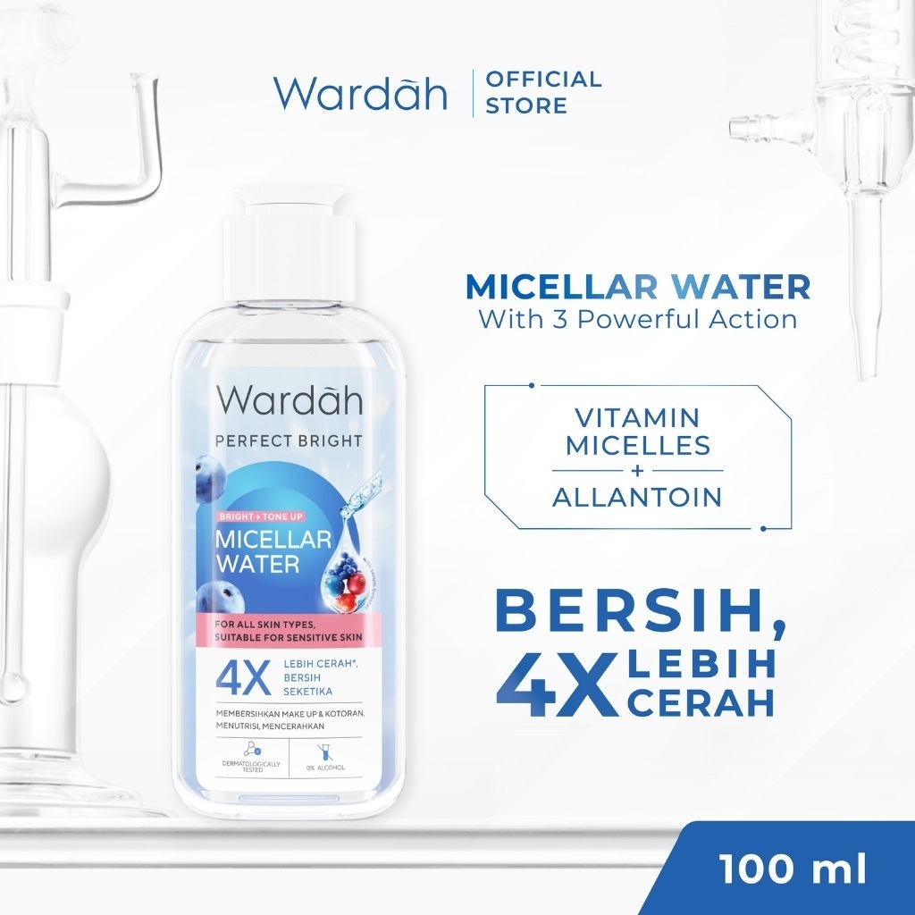 wardah perfect bright tone up micellar water 100ml/pembersih make up wardah perfect bright tone up micellar water 100ml/pembersih make up