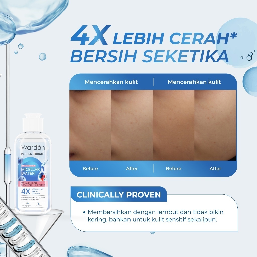 wardah perfect bright tone up micellar water 100ml/pembersih make up wardah perfect bright tone up micellar water 100ml/pembersih make up