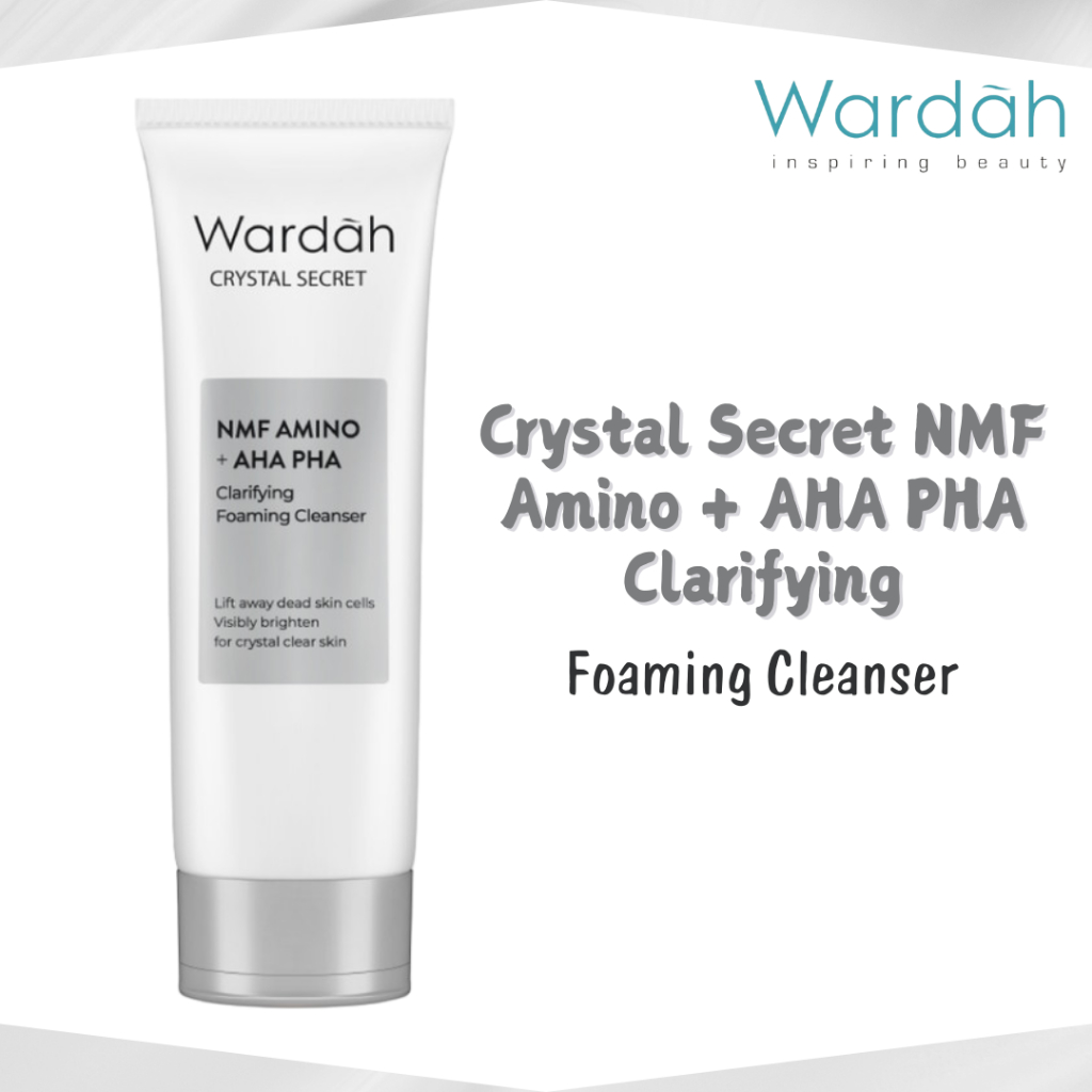 wardah crystal secret nmf amino aha pha clarifying foaming cleanser 100ml/pembersih wajah wardah crystal secret nmf amino aha pha clarifying foaming cleanser 100ml/pembersih wajah