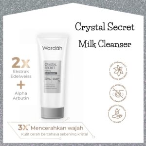 wardah crystal secret melting milk cleanser with natural aha+pha 100ml