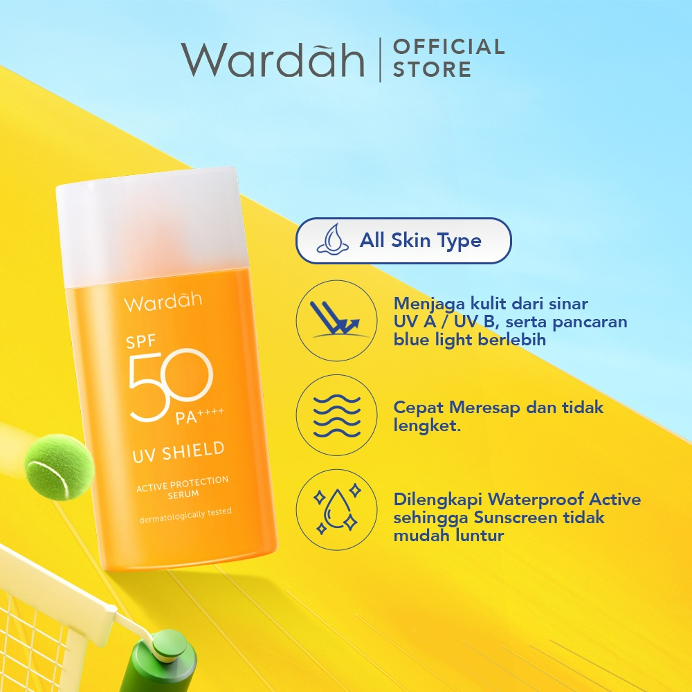 wardah uv shield active protection serum spf 50 pa+++ wardah uv shield active protection serum spf 50 pa+++