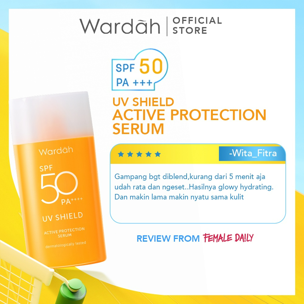 wardah uv shield active protection serum spf 50 pa+++ wardah uv shield active protection serum spf 50 pa+++