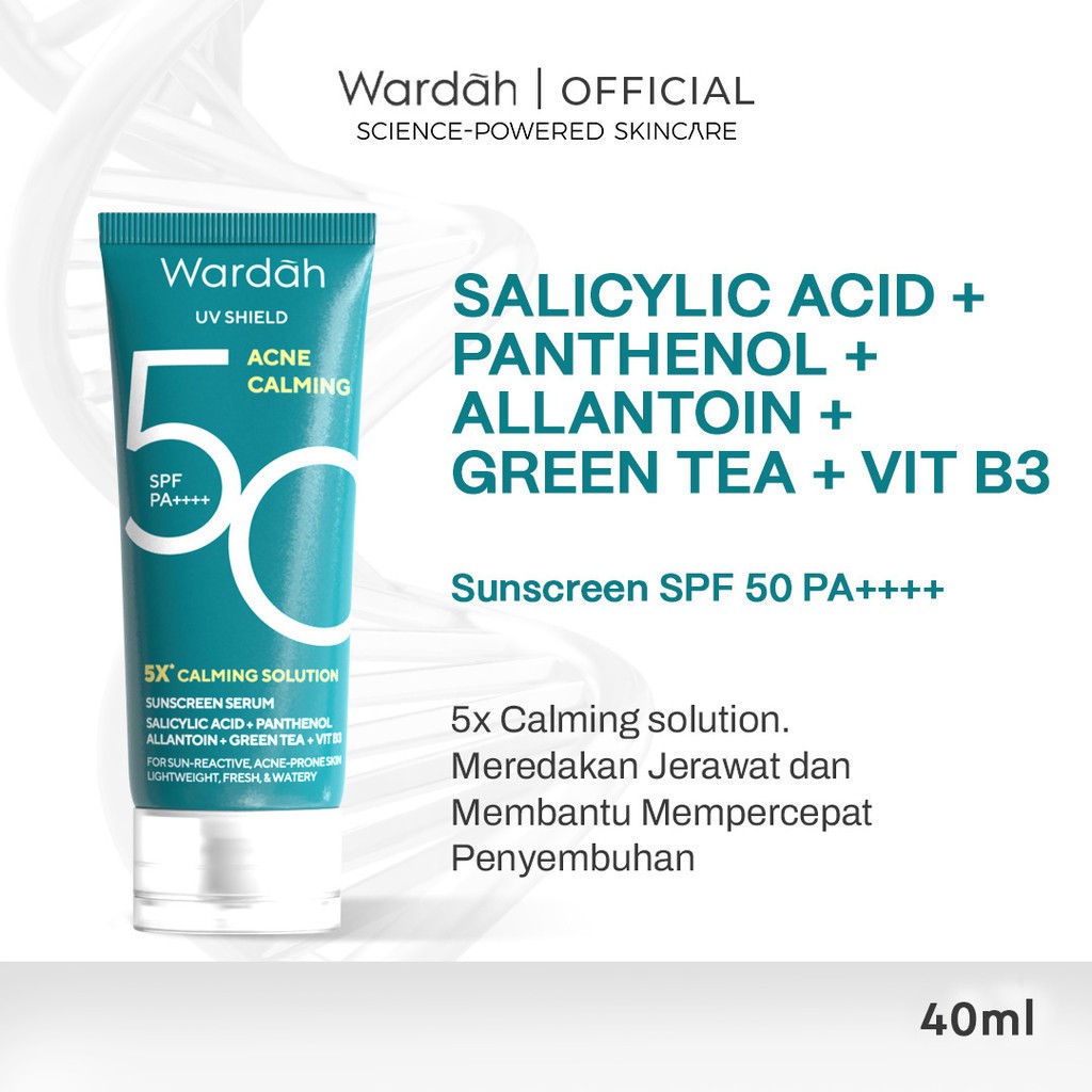 wardah uv shield acne calming sunscreen serum spf 50 pa++++ 40ml wardah uv shield acne calming sunscreen serum spf 50 pa++++ 40ml