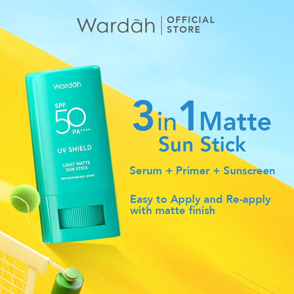 wardah uv shield light matte sun stick spf 50 pa+++ / sunscreen wajah wardah uv shield light matte sun stick spf 50 pa+++ / sunscreen wajah