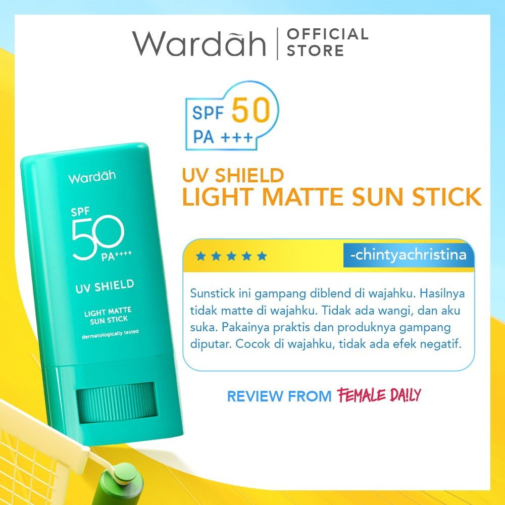 wardah uv shield light matte sun stick spf 50 pa+++ / sunscreen wajah wardah uv shield light matte sun stick spf 50 pa+++ / sunscreen wajah