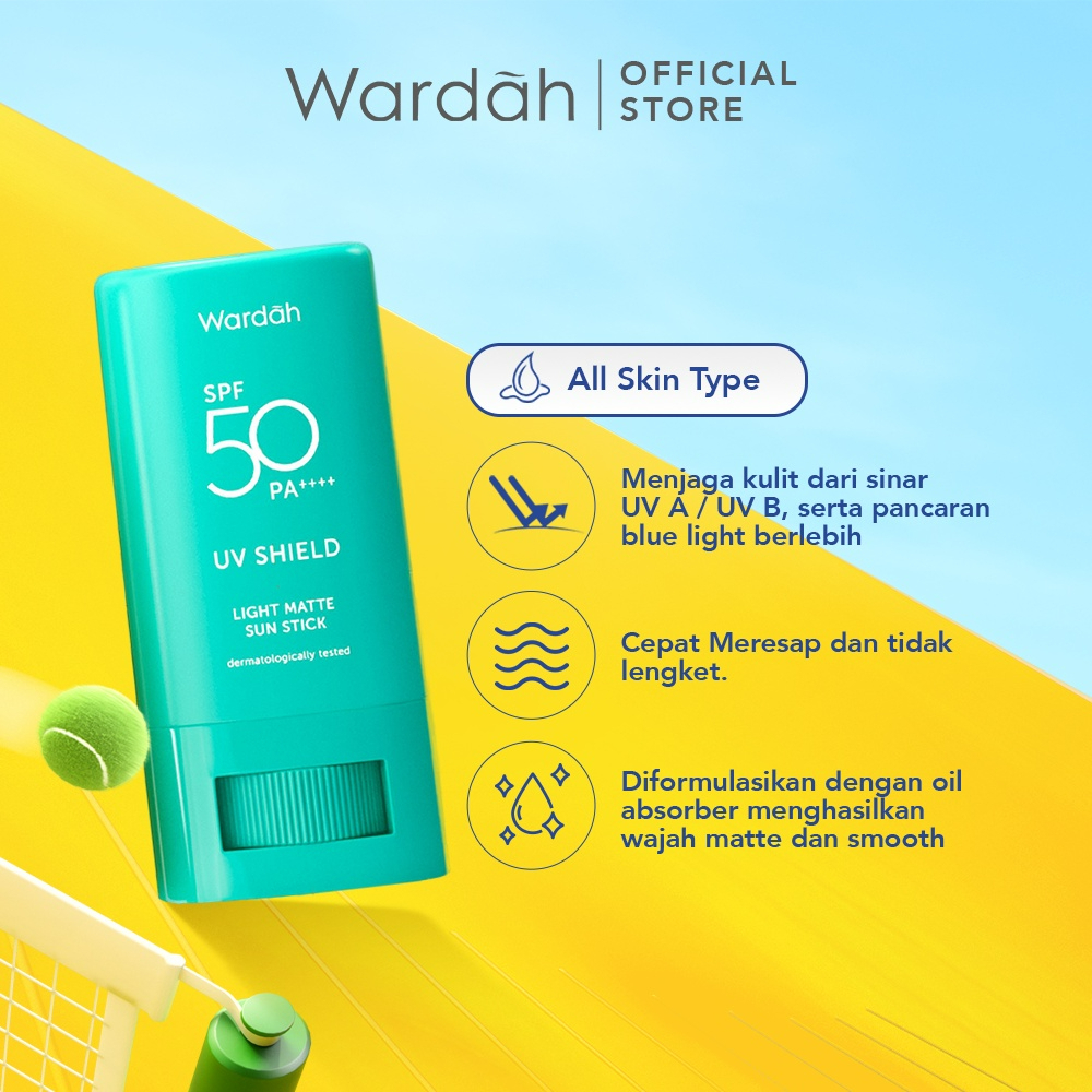 wardah uv shield light matte sun stick spf 50 pa+++ / sunscreen wajah wardah uv shield light matte sun stick spf 50 pa+++ / sunscreen wajah