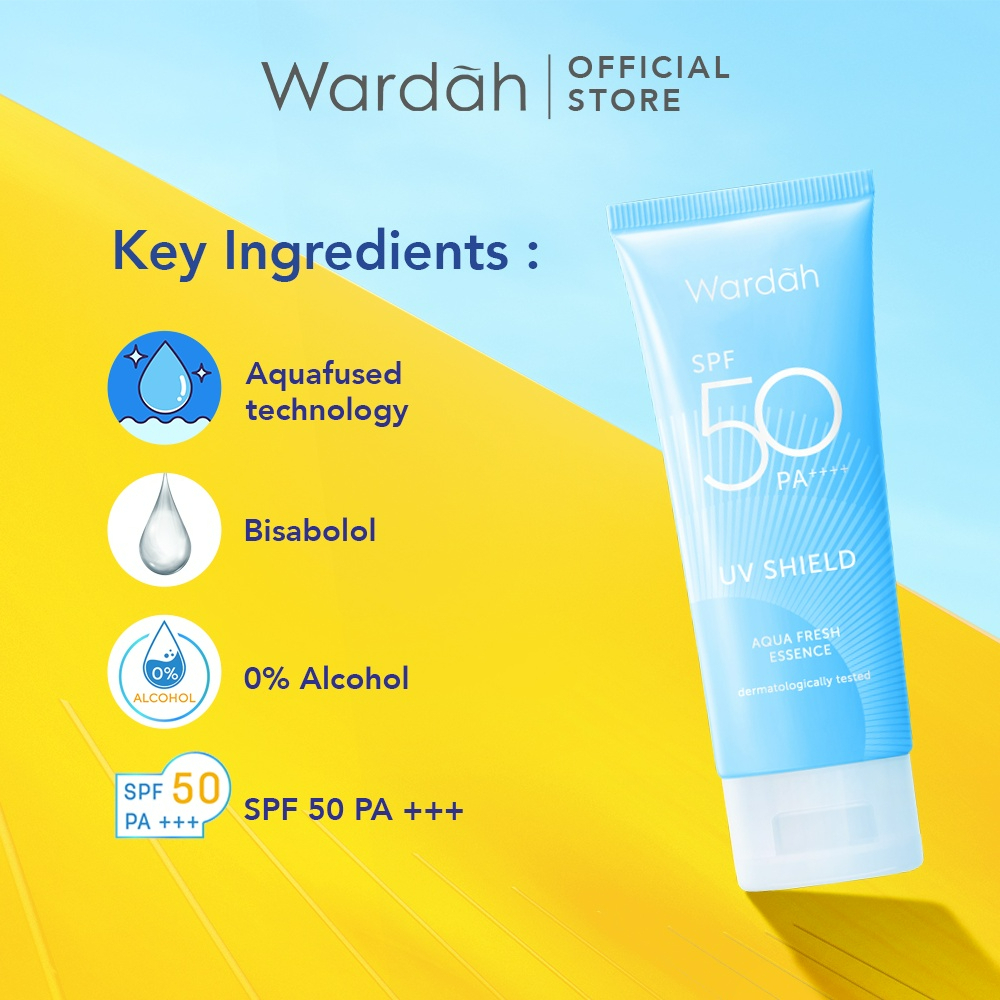 wardah uv shield aqua fresh essence spf 50 pa+++ wardah uv shield aqua fresh essence spf 50 pa+++