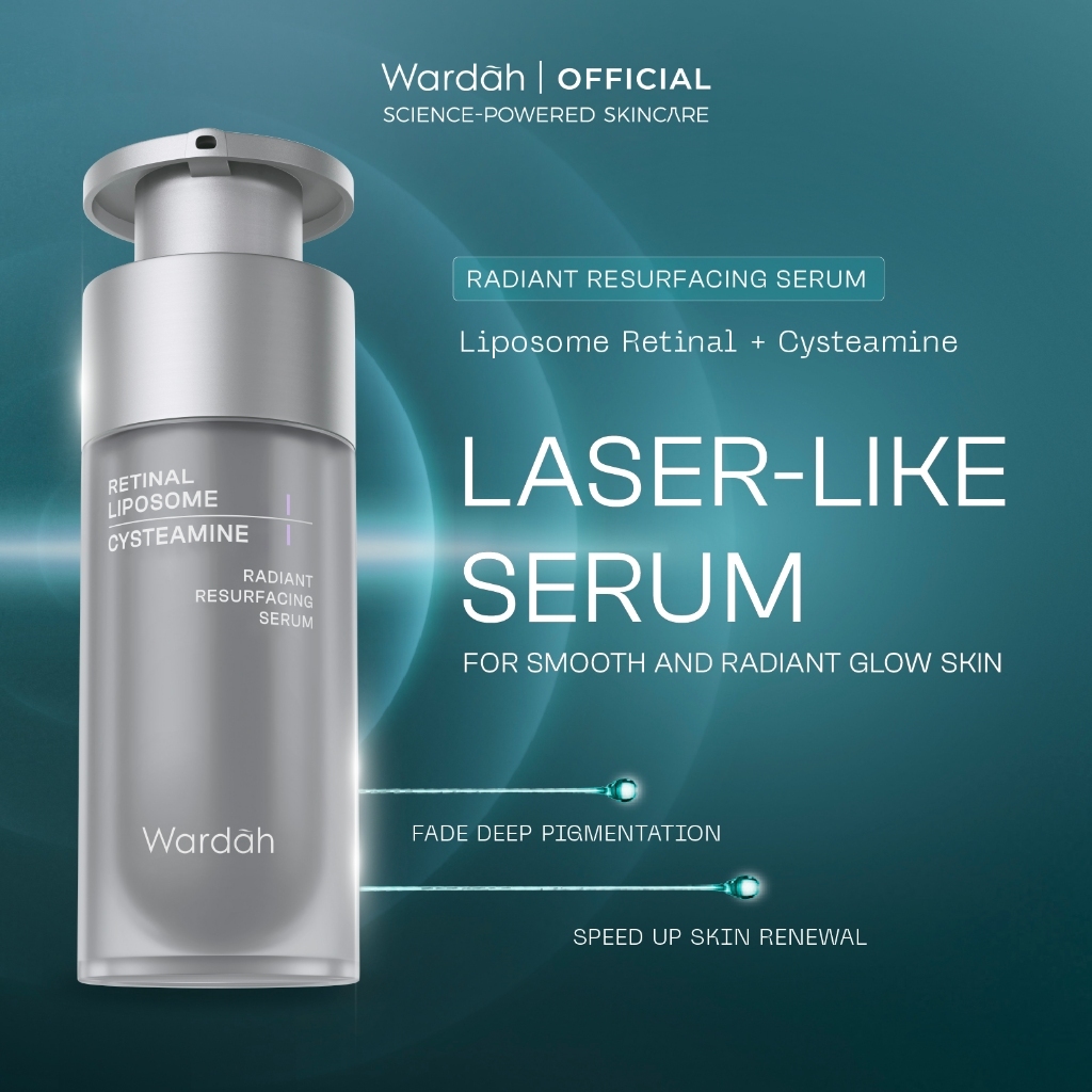 wardah retinal liposome cysteamine radiant resurfacing serum 30ml/serum wajah wardah retinal liposome cysteamine radiant resurfacing serum 30ml/serum wajah