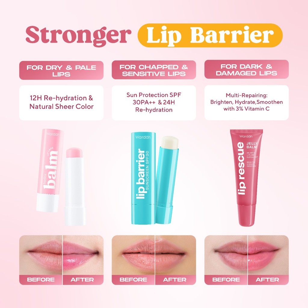 wardah lip barrier sunscreen spf 30 pa+++/lip balm wardah lip barrier sunscreen spf 30 pa+++/lip balm