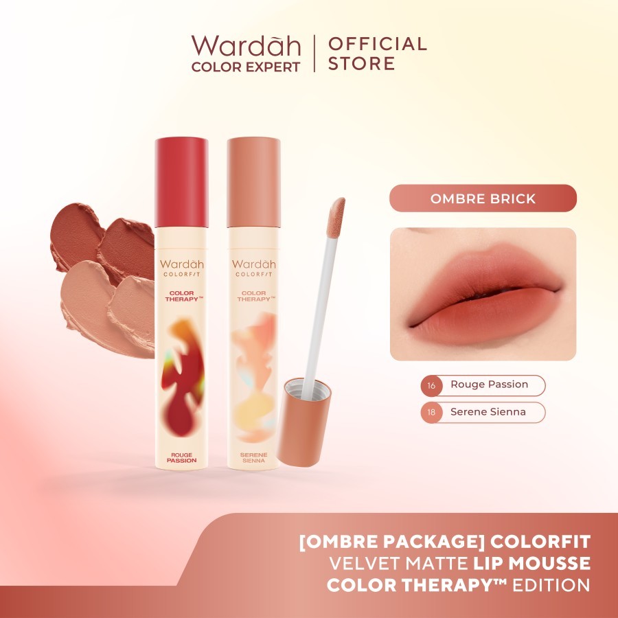 wardah colorfit velvet matte lip mousse color therapy 4g/lip velvet/lip matte/lipstick wardah colorfit velvet matte lip mousse color therapy 4g/lip velvet/lip matte/lipstick