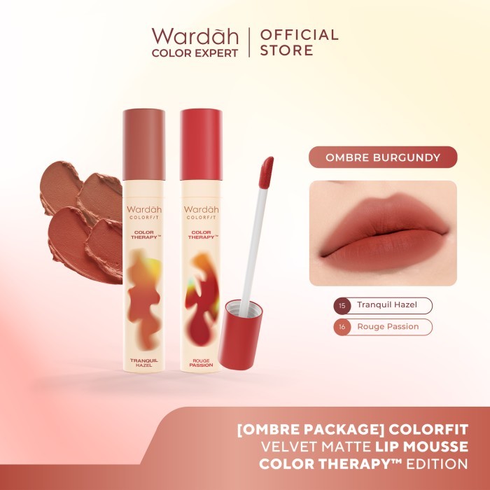 wardah colorfit velvet matte lip mousse color therapy 4g/lip velvet/lip matte/lipstick wardah colorfit velvet matte lip mousse color therapy 4g/lip velvet/lip matte/lipstick