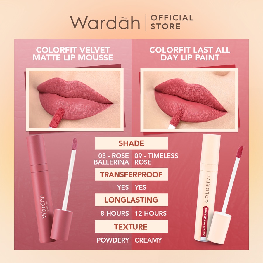 wardah colorfit last all day lip paint / lip cream / lip matte wardah colorfit last all day lip paint / lip cream / lip matte