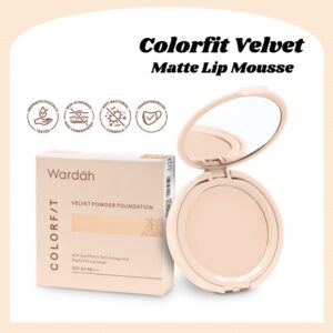 wardah colorfit velvet powder foundation spf 20 pa+++