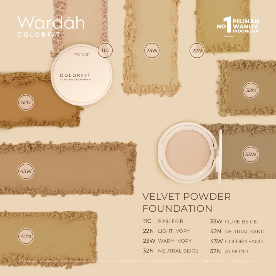 wardah colorfit velvet powder foundation spf 20 pa+++ wardah colorfit velvet powder foundation spf 20 pa+++