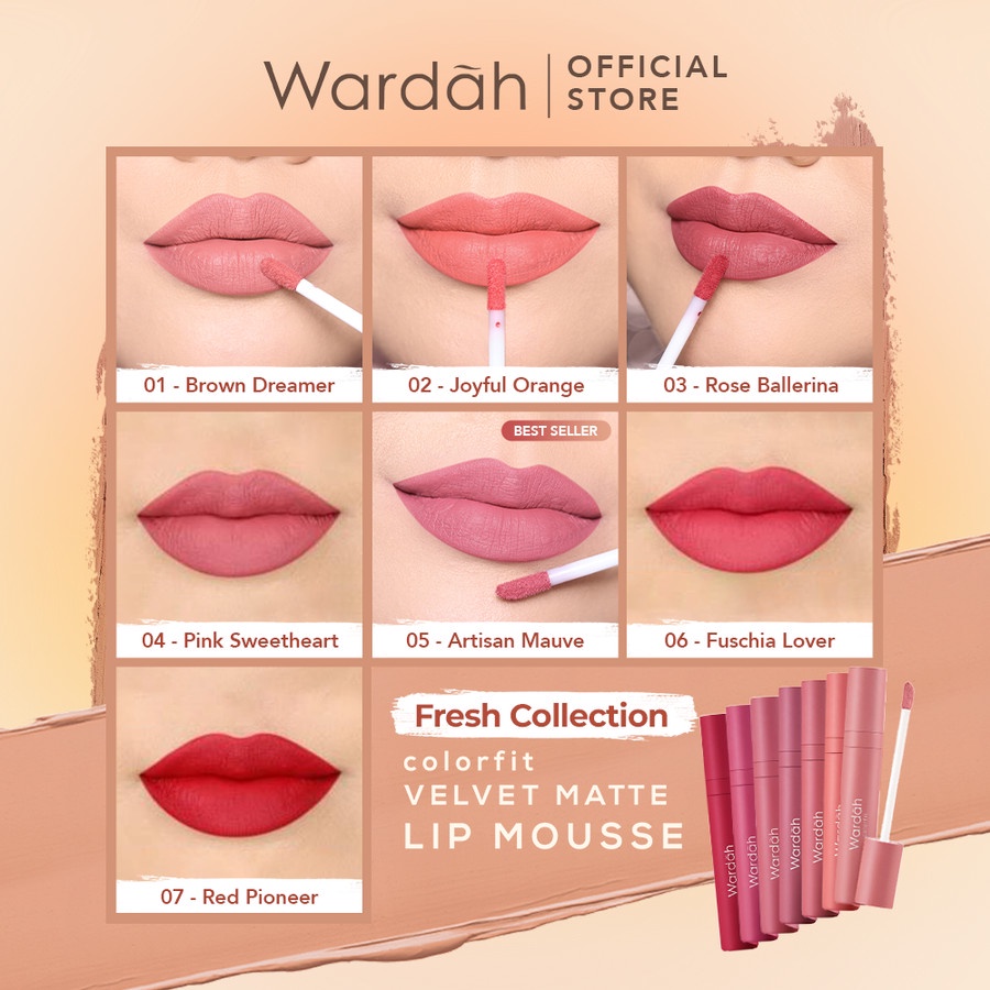 wardah colorfit velvet matte lip mousse wardah colorfit velvet matte lip mousse
