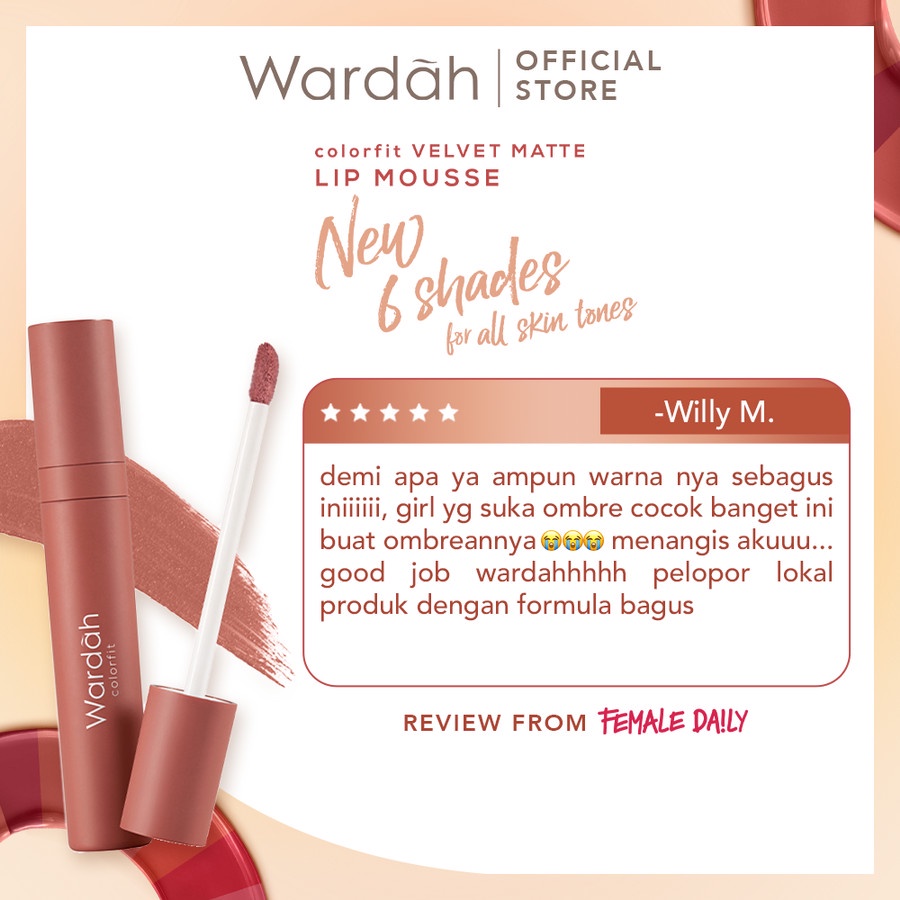 wardah colorfit velvet matte lip mousse wardah colorfit velvet matte lip mousse