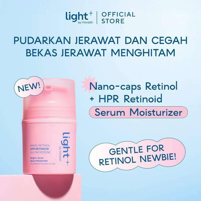wardah light+ retinol bright and acne serum moisturizer 28g/pelembab wajah wardah light+ retinol bright and acne serum moisturizer 28g/pelembab wajah