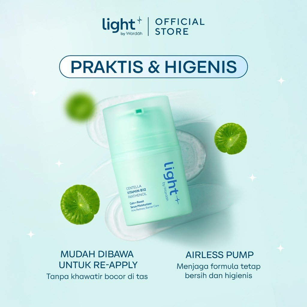 wardah light+ vitamin b12 calm and reset serum moisturizer 30g/pelembap wajah wardah light+ vitamin b12 calm and reset serum moisturizer 30g/pelembap wajah