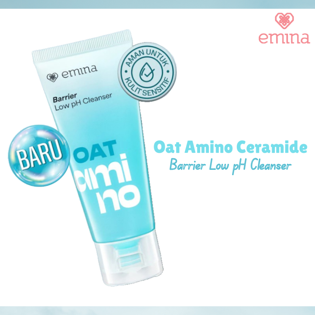 emina oat amino ceramide barrier low ph gel cleanser 70ml/pembersih wajah emina oat amino ceramide barrier low ph gel cleanser 70ml/pembersih wajah