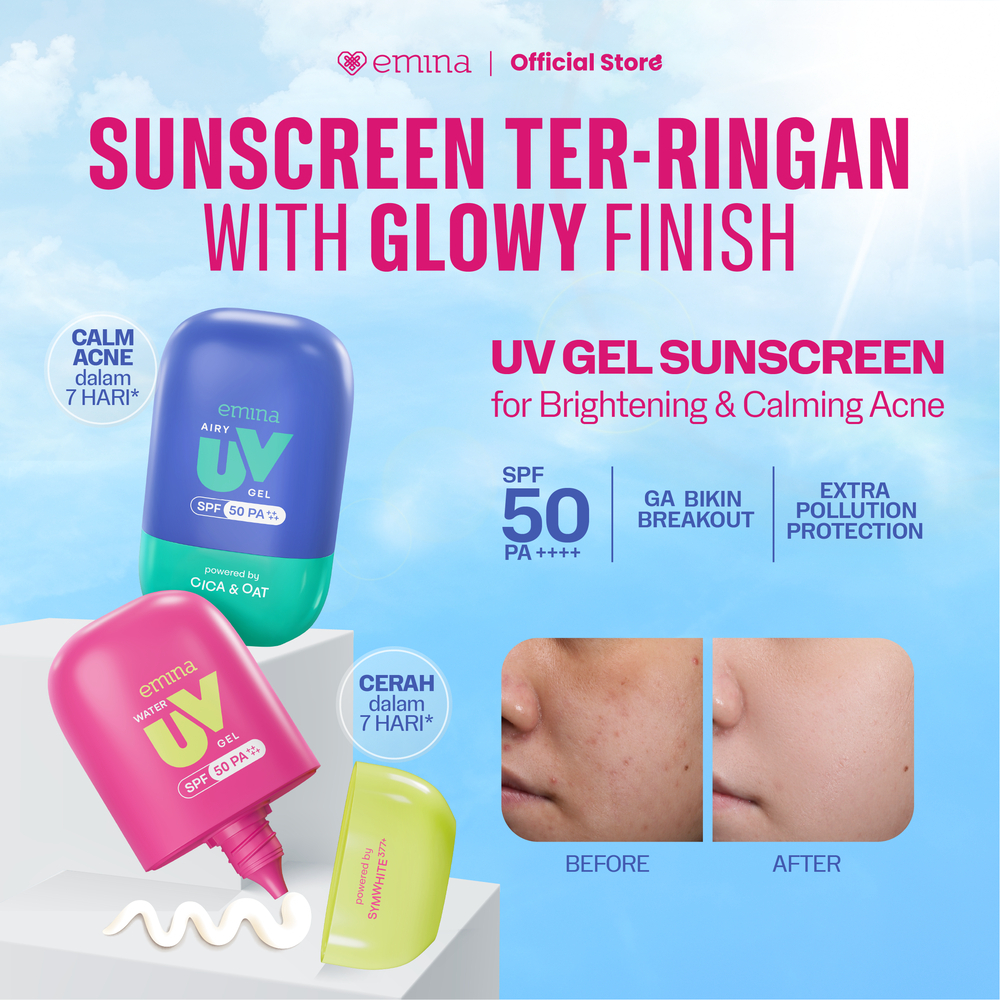 emina uv gel sunscreen spf 50 pa++++ 25ml/tabir surya emina uv gel sunscreen spf 50 pa++++ 25ml/tabir surya