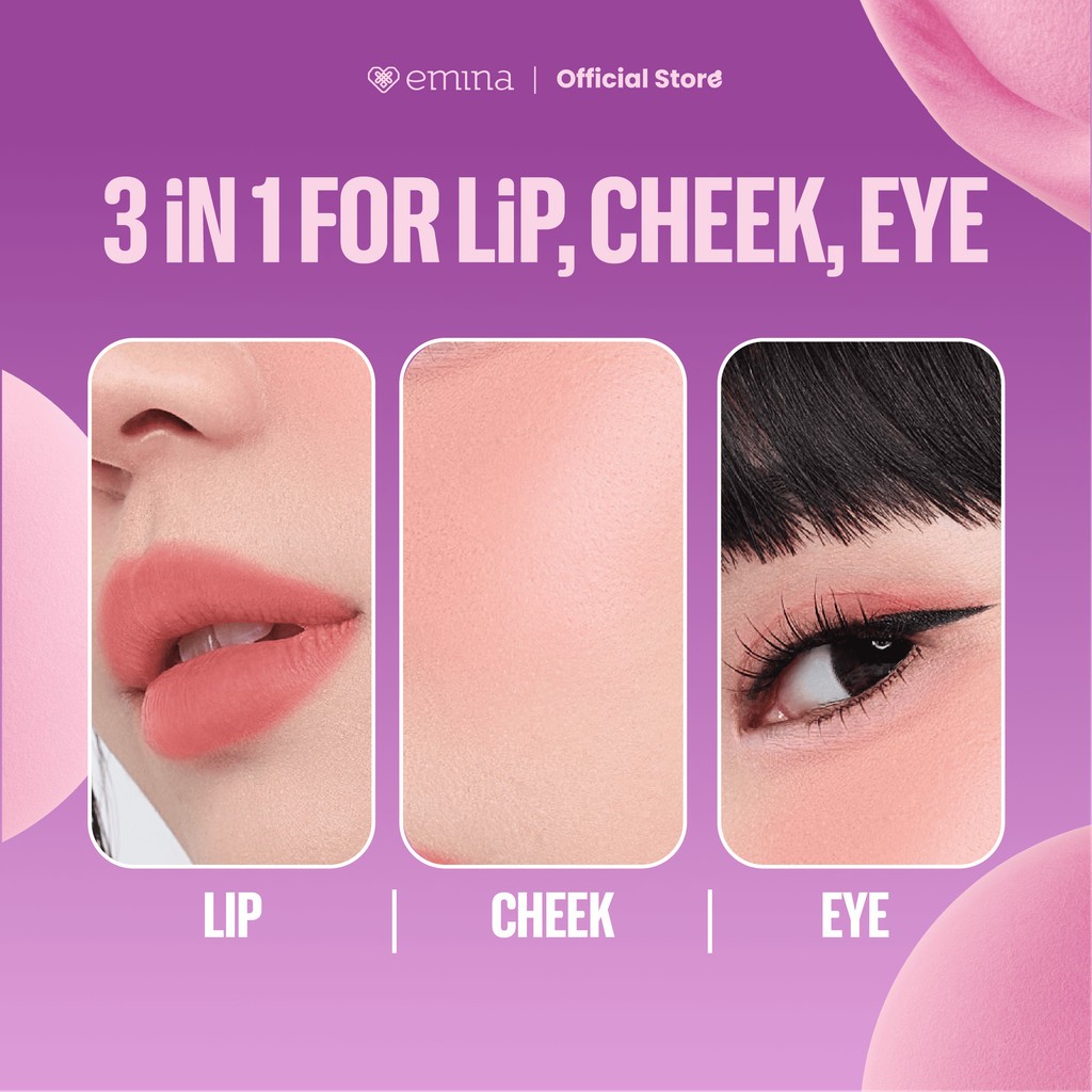 emina bouncy tint lip and cheek 7.4g/perona pipi emina bouncy tint lip and cheek 7.4g/perona pipi