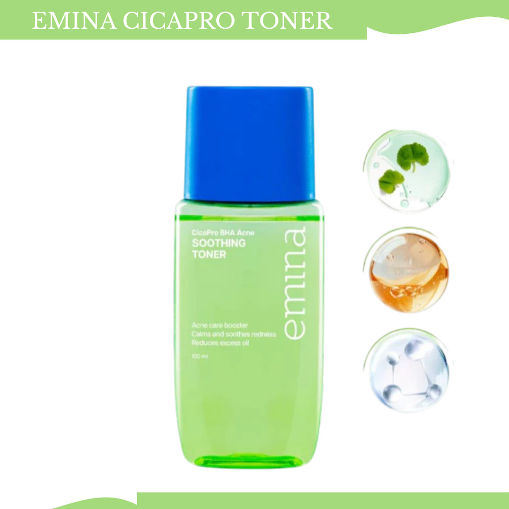 emina cica pro bha acne soothing toner 100ml/toner wajah emina cica pro bha acne soothing toner 100ml/toner wajah