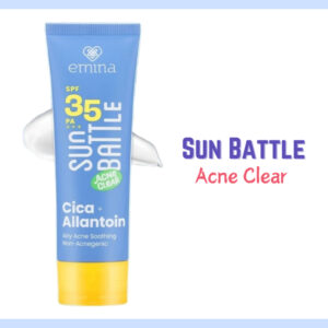 emina sun battle acne clear cica allantoin airy soothing sunscreen spf 35 pa+++ 50ml/tabir surya