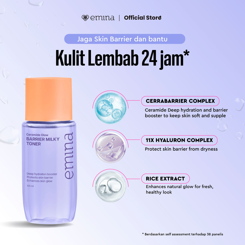 emina ceramide glow barrier milky toner 100ml/toner wajah emina ceramide glow barrier milky toner 100ml/toner wajah